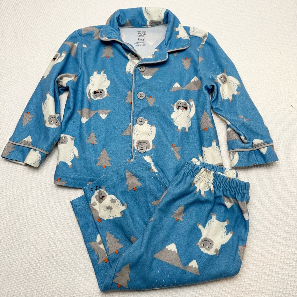 Carter’s Toddler pajamas; Yeti pajamas; Bigfoot pajamas 12 months